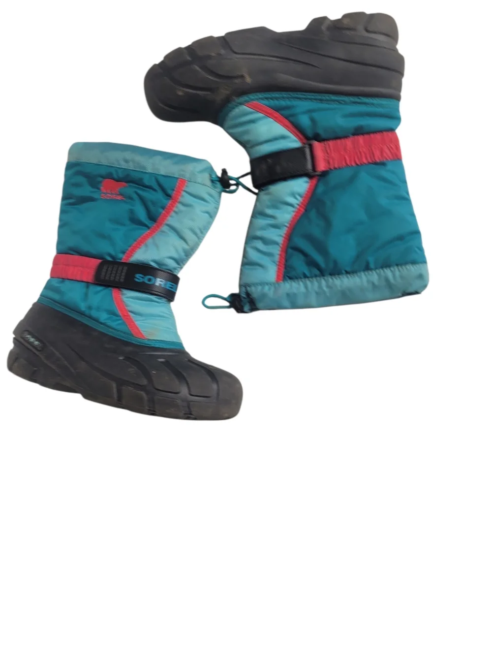 Sorel Kids Teal Snow Boots with Pink Trim Size 3